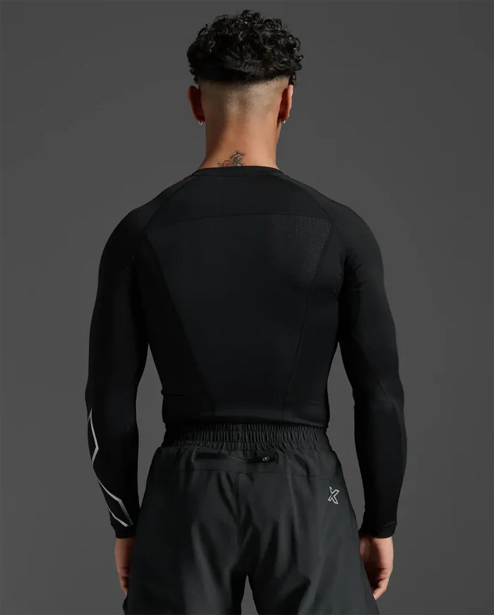 2XU Men's Core Compression Long Sleeve - Black/Silver