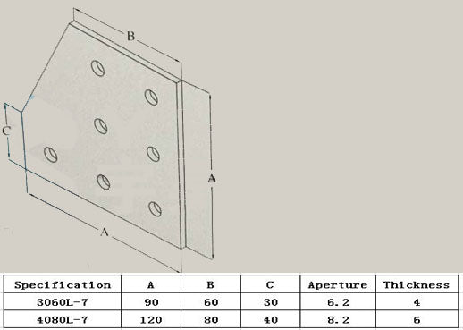 7L Bolts Reinforcement Connection Joining plate   3060 (7 L Joining plate) - Extrusion and CNC