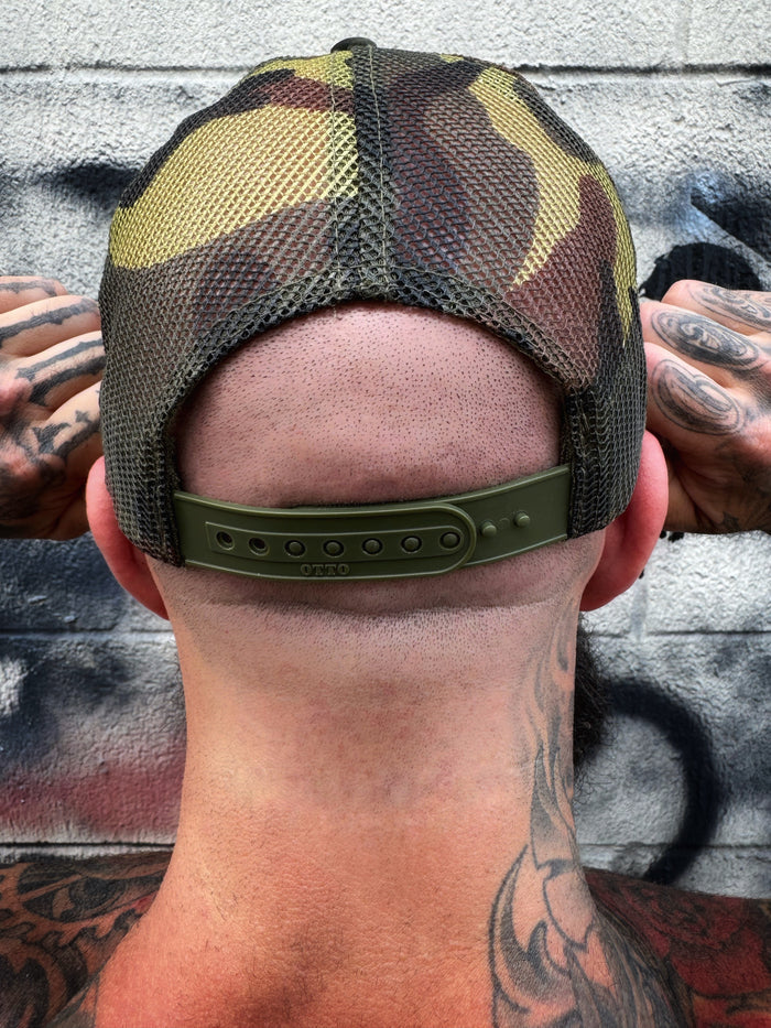 IRON CROSS FOAM CURVED BILL CAMO HAT