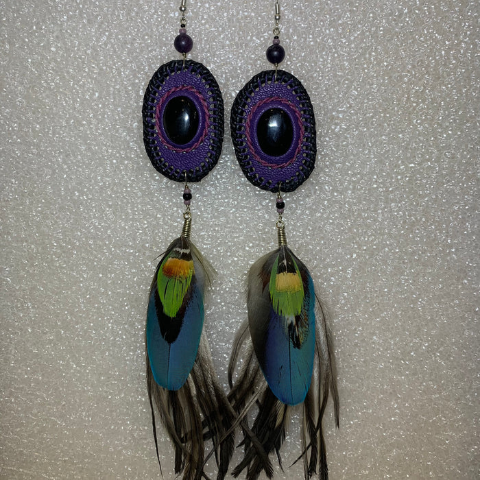 Leather n Feather Earrings 77