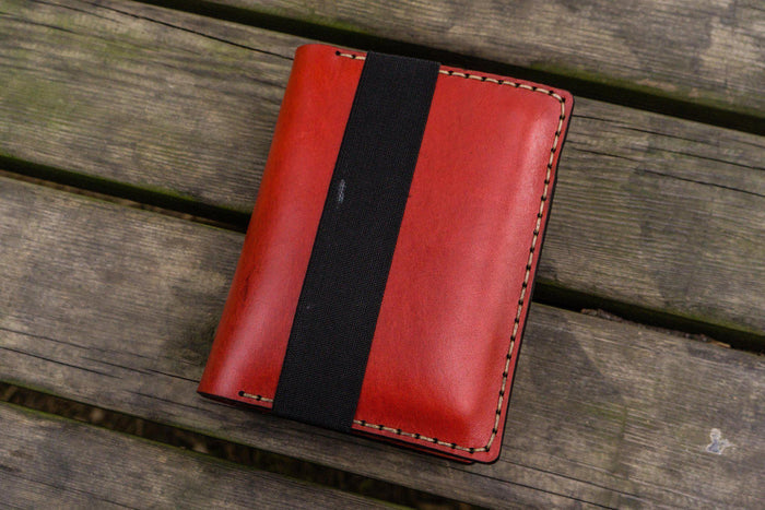Leather Rhodia A6 Notebook Cover - Red