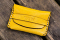 No.36 Personalized Basic Flap Handmade Leather Wallet - Yellow