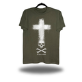 SKULL CROSS MILITARY GREEN CLASSIC TEE