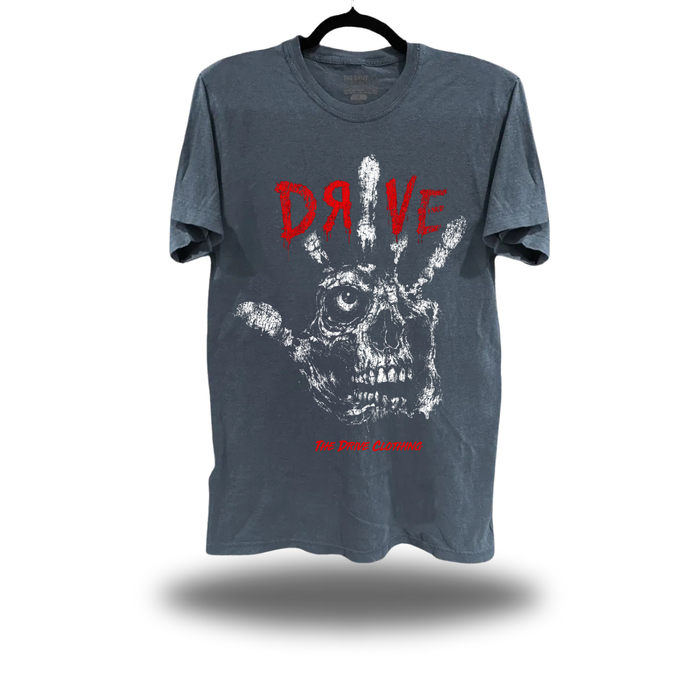 SKULL HAND VINTAGE TEE *BLUE JEAN*