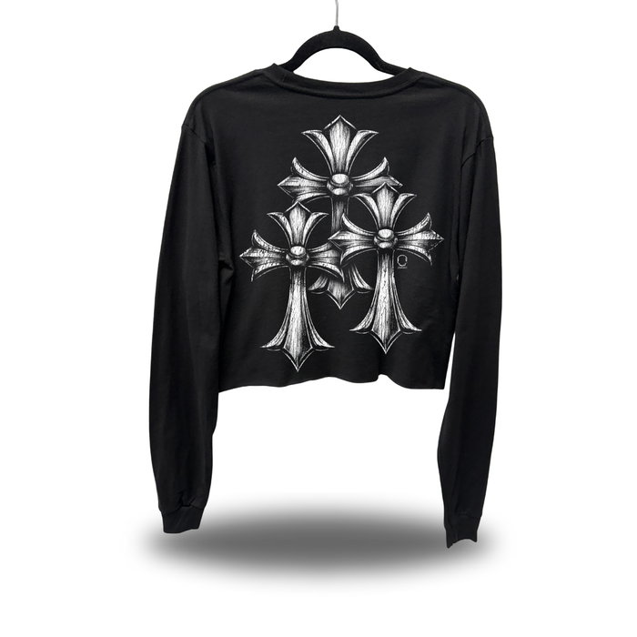 TRIO CROSS CROP LONG SLEEVE TEE